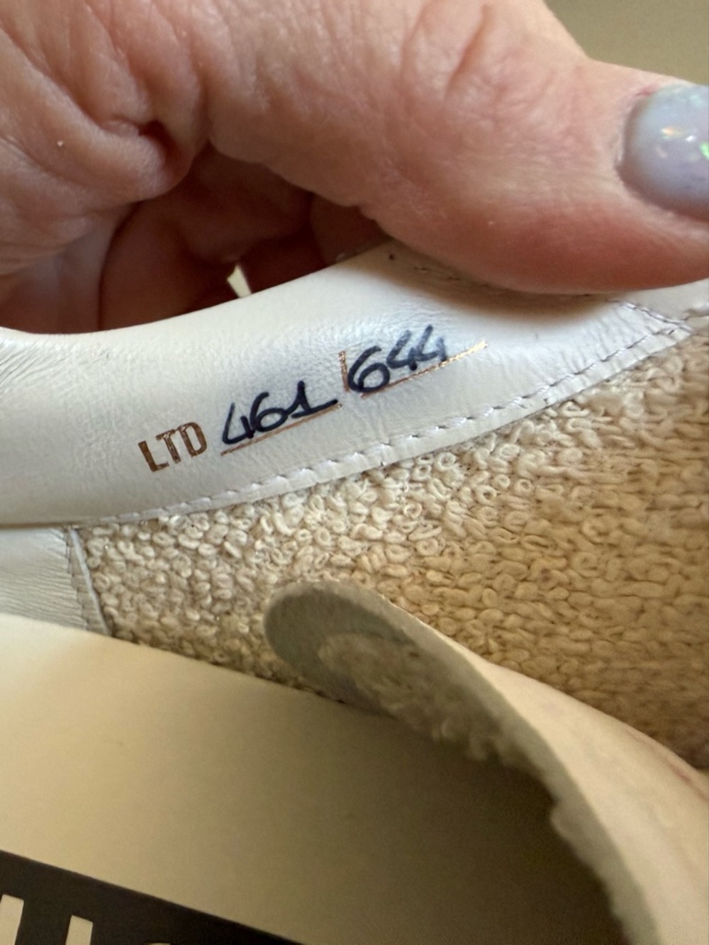 Golden Goose White Leather Sneakers with Silver Glitter Trim - Picture 2 of 6